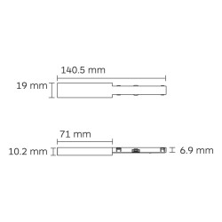 SLED MICRO11 CORE end power feed for 48V MICRO11 surface-mounted track