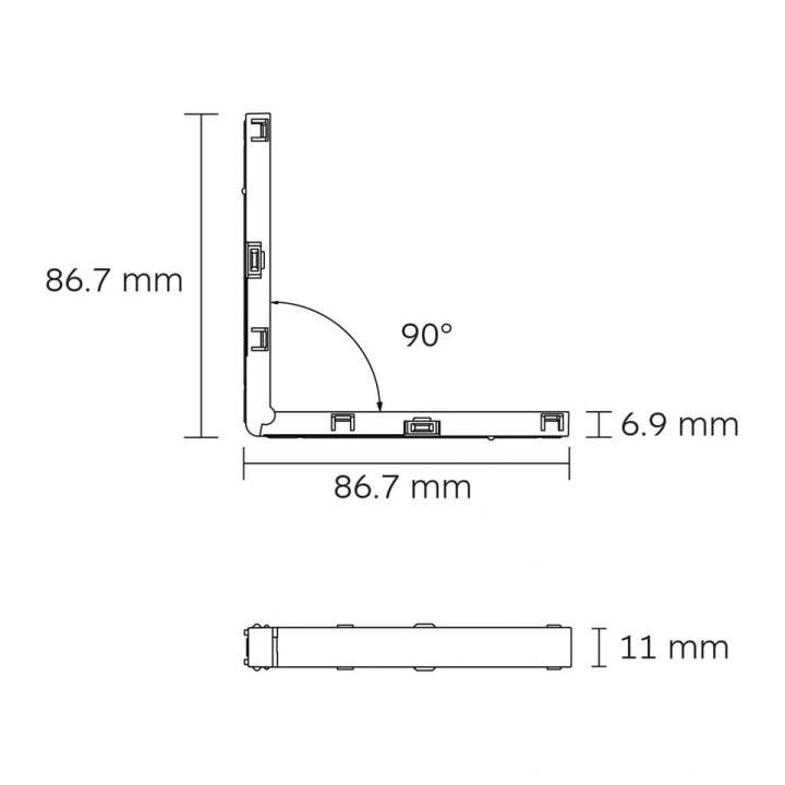 SLED MICRO11 CORE electrical L joint connector 90 black