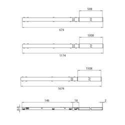 SLED MICRO11 CORE STRIPE linear LED light 48V 67cm–167cm 3000K/4000K