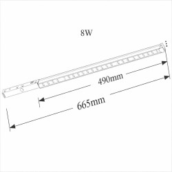 SLED MICRO11 CORE RASTER black diode LED light 8W, 67cm 3000K/4000K