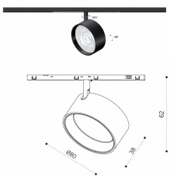 SLED MICRO11 CORE EYE black, round spotlight LED 7W 3000K or 4000K