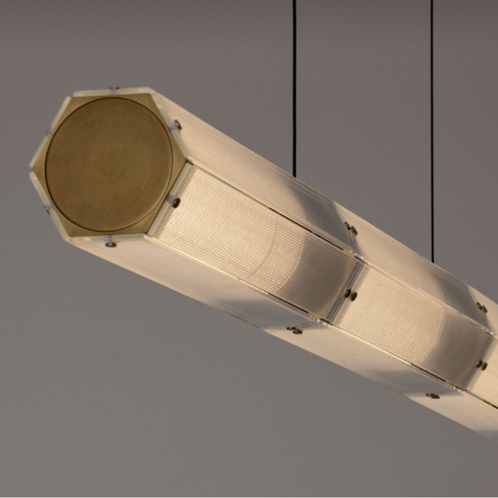 LUCES TORREV LE46200 złota lampa wisząca LED 3000K nad st&oacute;ł i wyspę