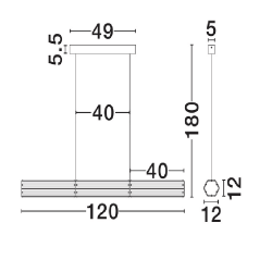 LUCES TORREV LE46200 złota lampa wisząca LED 3000K nad stół i wyspę