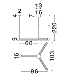 LUCES TORREV LE46202 lampa wisząca złota 23W 3000K nad stół i wyspę