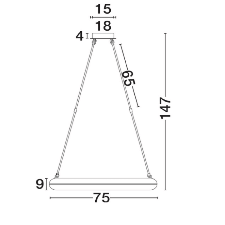 LUCES ANENTO LE45819 lampa wisząca LED 3000K średnica 75 cm złota