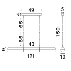 LUCES ANENTO LE45818 lampa wisząca LED 23W 3000K złota liniowa