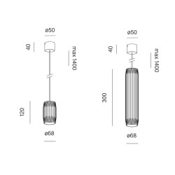 AQFORM TRIBA midi GU10 suspended 57666, 57667 tube 12cm, 30cm