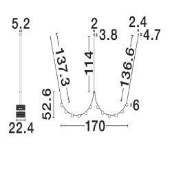 LUCES ANTEQ LE45824 lampa wisząca LED nad stół i do salonu