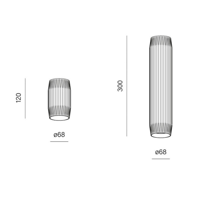 AQFORM TRIBA midi GU10 surface 47064, 47065 spotlight tube 12cm, 30cm