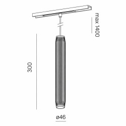 AQFORM MICROTRACK TRIBA mini LED suspended 16520 tube 30cm