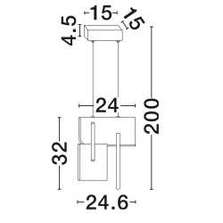 LUCES ALBAIDA LE45722/3 lampa wisząca LED 20W szara