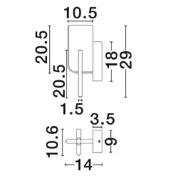 LUCES ALBAIDA LE45729 kinkiet LED 9W 3000K szary nowoczesny