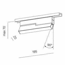 AQFORM MICROTRACK RAFTER mini move LED 16517 łamany reflektor 48V