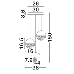 LUCES TARREGA LE46169/70/83/4 lampa wisząca LED 18W 3-punktowa