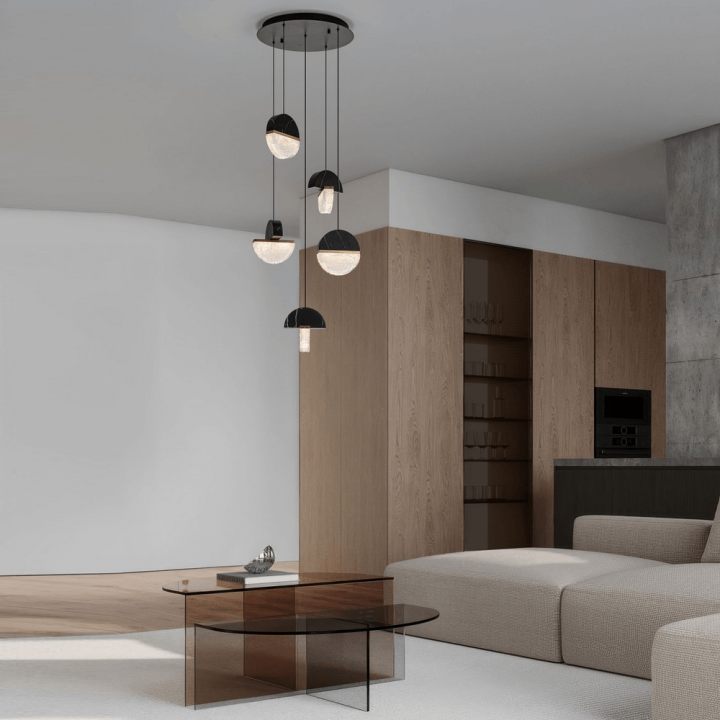 LUCES TARREGA LE46171/2/85/6 lampa wisząca LED 30W z marmuru i szkła