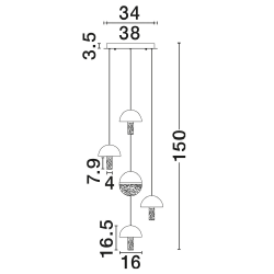 LUCES TARREGA LE46171/2/85/6 lampa wisząca LED 30W z marmuru i szkła