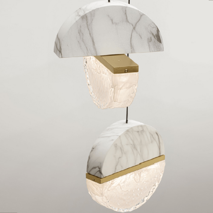 LUCES TARREGA LE46171/2/85/6 lampa wisząca LED 30W z marmuru i szkła