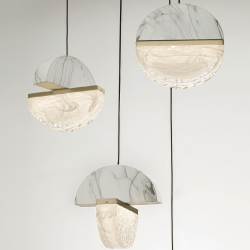 LUCES TARREGA LE46171/2/85/6 lampa wisząca LED 30W z marmuru i szkła