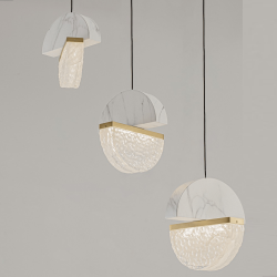 LUCES TARREGA LE46173/4/87/8 lampa wisząca LED liniowa marmur i szkło