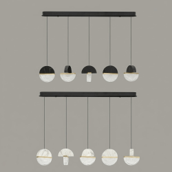 LUCES TARREGA LE46173/4/87/8 linear LED pendant lamp marble and glass