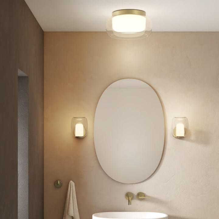 Astro Aquina Ceiling 360 round ceiling lamp IP44 brass, black, chrome
