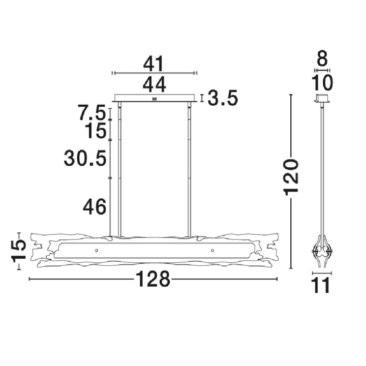 LUCES HARIA LE46065 lampa wisząca LED 3000K nad st&oacute;ł i wyspę kuchenną