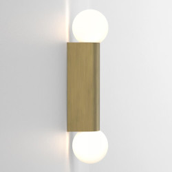 ASTRO Ortona Twin IP44 Bathroom Wall Light, Brushed Brass, 1459013