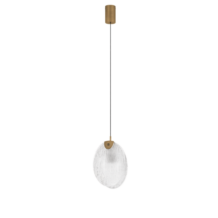 LUCES ALHENDI gold LED pendant lamp 3000K, perfect for living room
