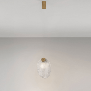 LUCES ALHENDI gold LED pendant lamp 3000K, perfect for living room