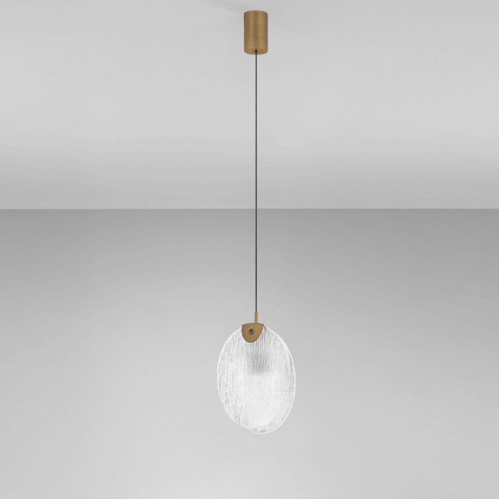 LUCES ALHENDI złota lampa wisząca LED 3000K idealna do salonu i sypialni