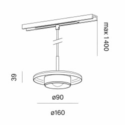 AQFORM MICROTRACK QRLED next suspended 16522 LED 48V 6W, 9W