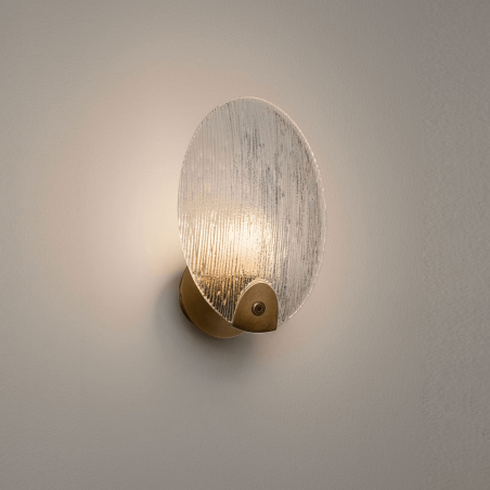 LUCES CONSUEGRA LE46004 gold LED wall lamp with decorative glass