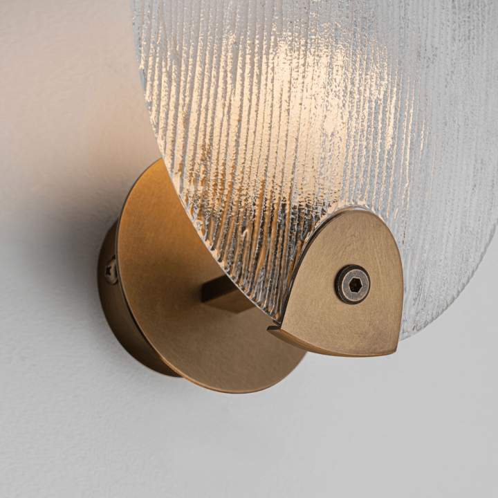 LUCES CONSUEGRA LE46004 złota lampa ścienna LED z dekoracyjnym szkłem