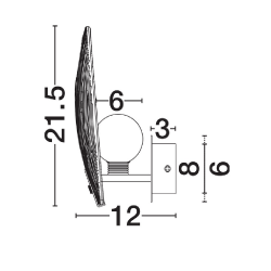 LUCES CONSUEGRA LE46004 gold LED wall lamp with decorative glass