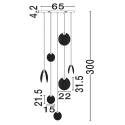 LUCES CONSUEGRA LE46005 LED hanging lamp 22W 3000K gold cascade