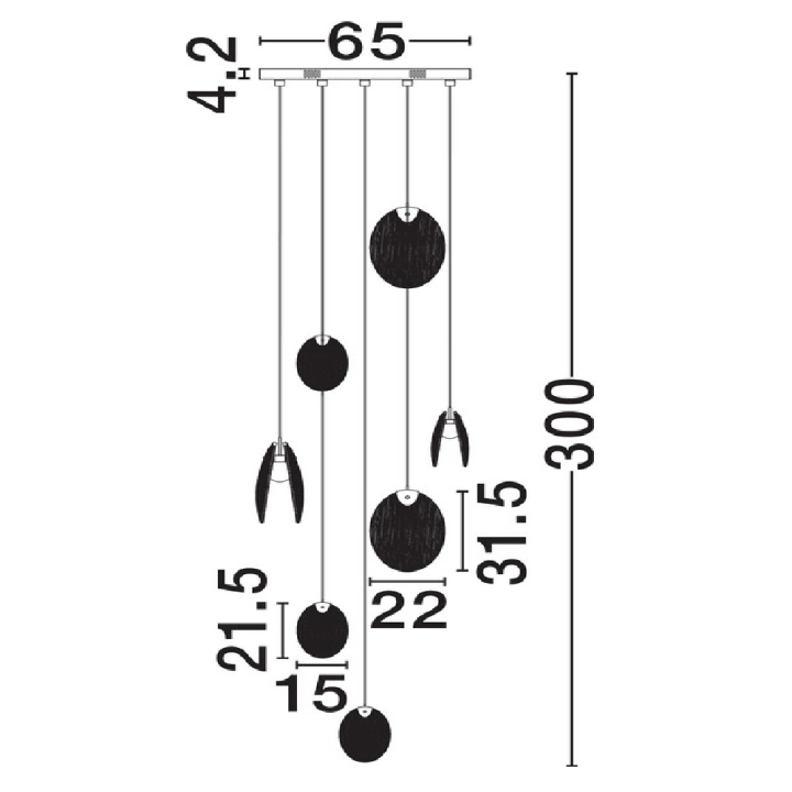 LUCES CONSUEGRA LE46005 lampa wisząca LED 22W 3000K złota kaskada