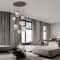 LUCES CONSUEGRA LE46005 lampa wisząca LED 22W 3000K złota kaskada