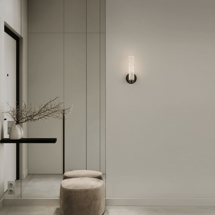 LUCES ALBAL LE45730 kinkiet LED czarny, szklany do eleganckich wnętrz