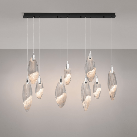 LUCES ROALES LE46141 lampa wisząca LED 3000K z fakturowanym szkłem