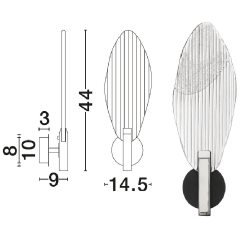 LUCES ROALES LE46142 kinkiet LED 3W designerski z fakturowanym szkłem