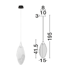 LUCES ROALES LE46143 szklana lampa wisząca LED 3W 3000K