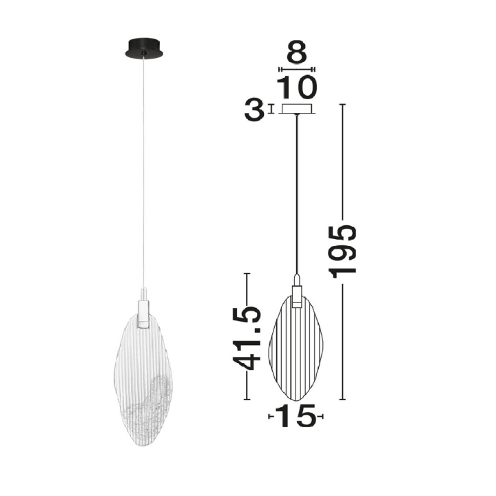 LUCES ROALES LE46143 glass LED pendant lamp 3W 3000K