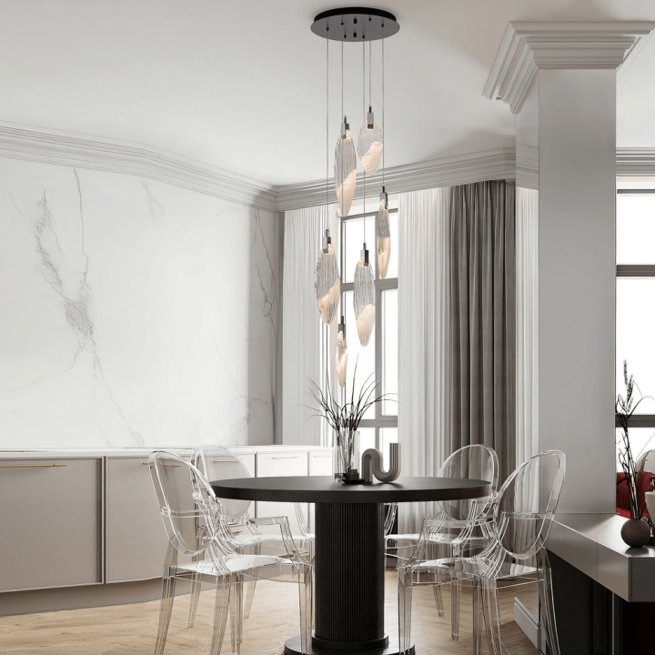 LUCES ROALES LE46144 hanging lamp &ndash; modern LED glass chandelier