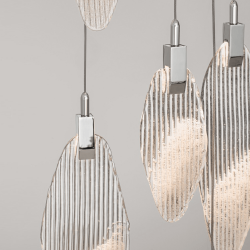 LUCES ROALES LE46144 lampa wisząca – nowoczesny żyrandol LED szklany