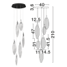 LUCES ROALES LE46144 hanging lamp – modern LED glass chandelier