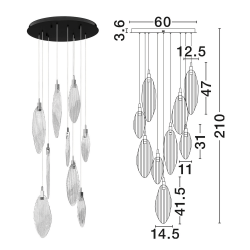 LUCES ROALES LE46145 LED pendant lamp 23W 3000K super lamp