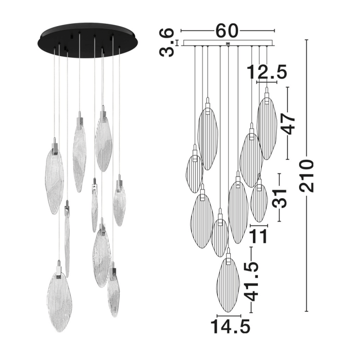 LUCES ROALES LE46145 lampa wisząca LED 23W 3000K super lampa nad st&oacute;ł