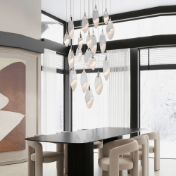 LUCES ROALES LE46146 glass LED pendant lamp perfect for above the table