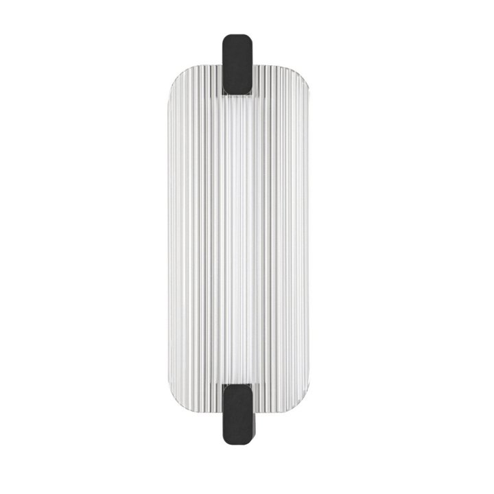 LUCES ALBERI LE45734 kinkiet LED 13W czarny szkło ryflowane nowoczesny