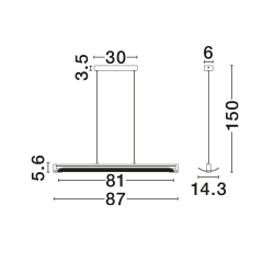 LUCES ALBERI LE45735 20W LED pendant lamp, perfect for over a table